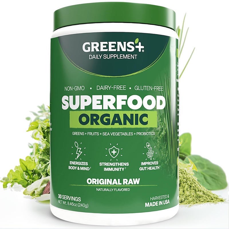 Greens Organic RAW Superfood Powder Super Blend Immune Support Morning Kick Energy Boost Nutrition Vibrant Health Dietary Supplement Vegan SoyDairyGluten Free846oz